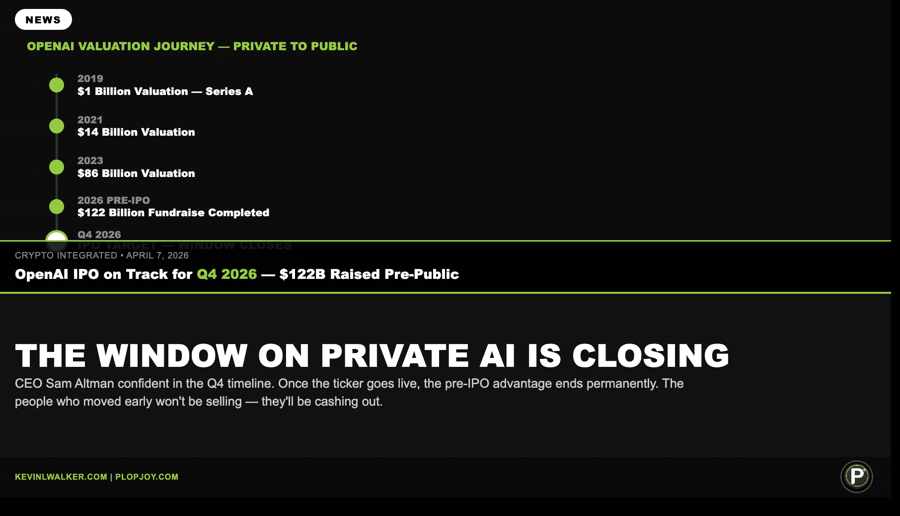 OpenAI Is Going Public. The Window on Private AI Is Closing.