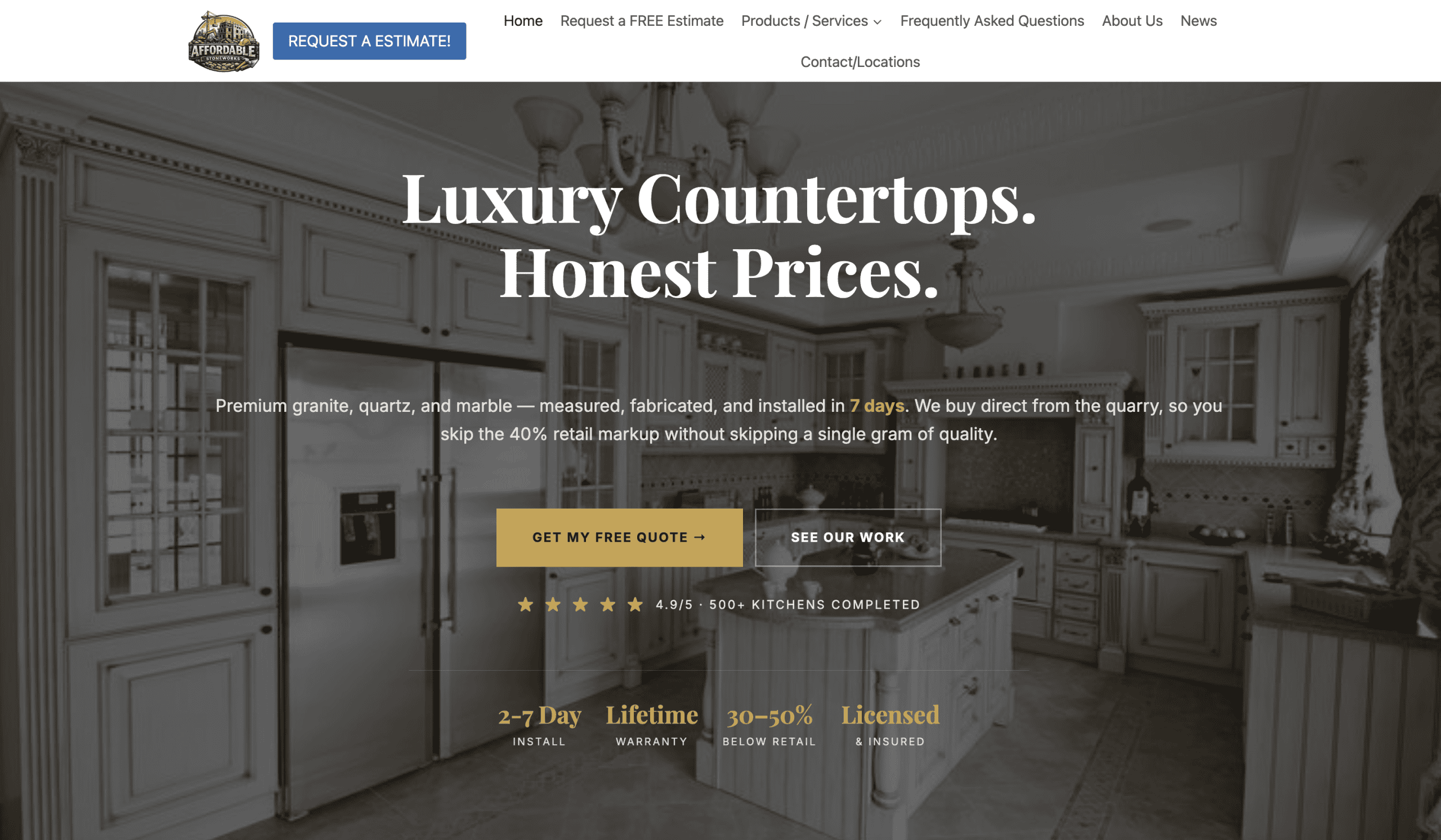 Web design Orlando — Affordable Stoneworks website by Plopjoy