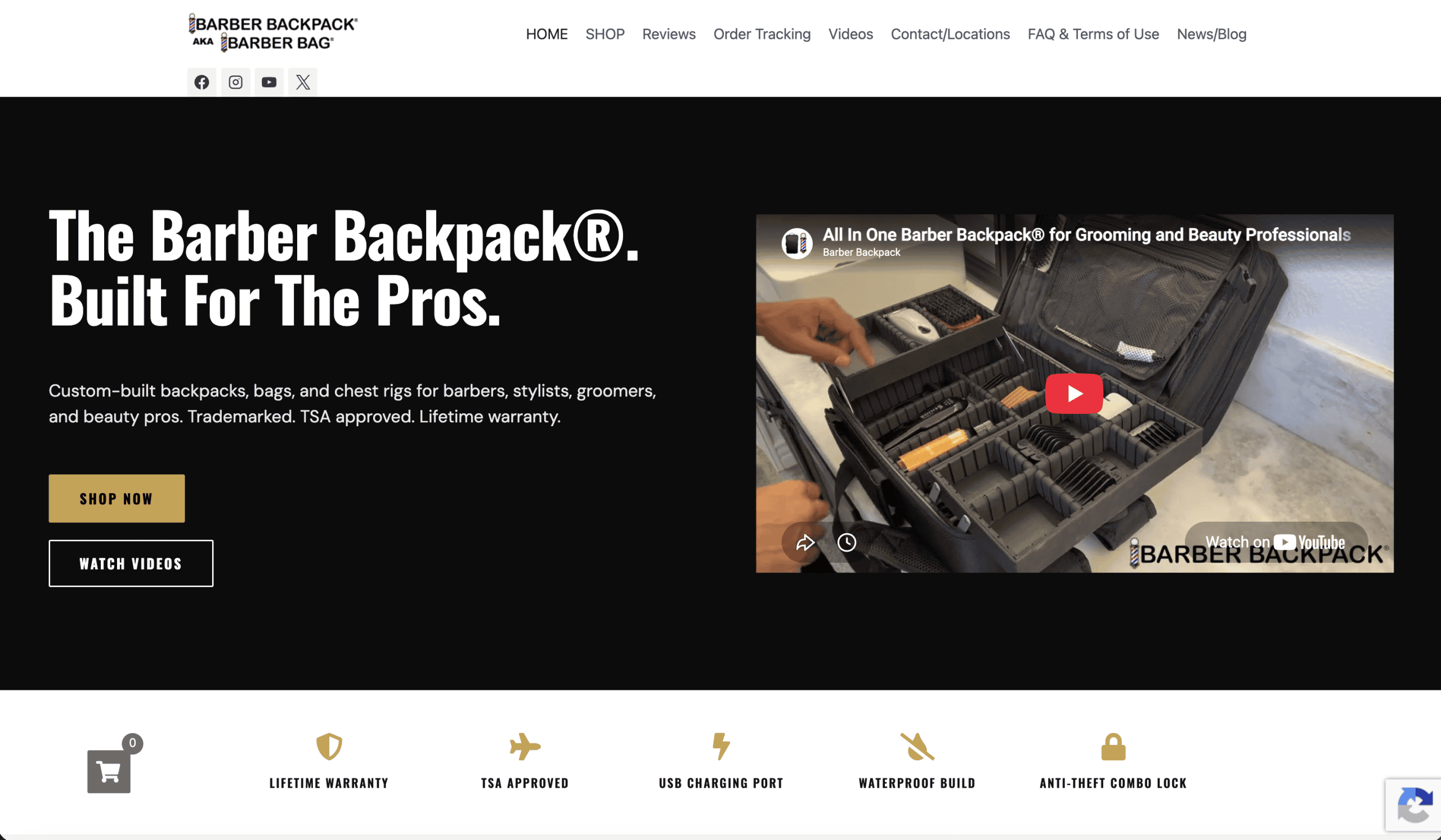 Web design Homestead — Barber Backpack website by Plopjoy