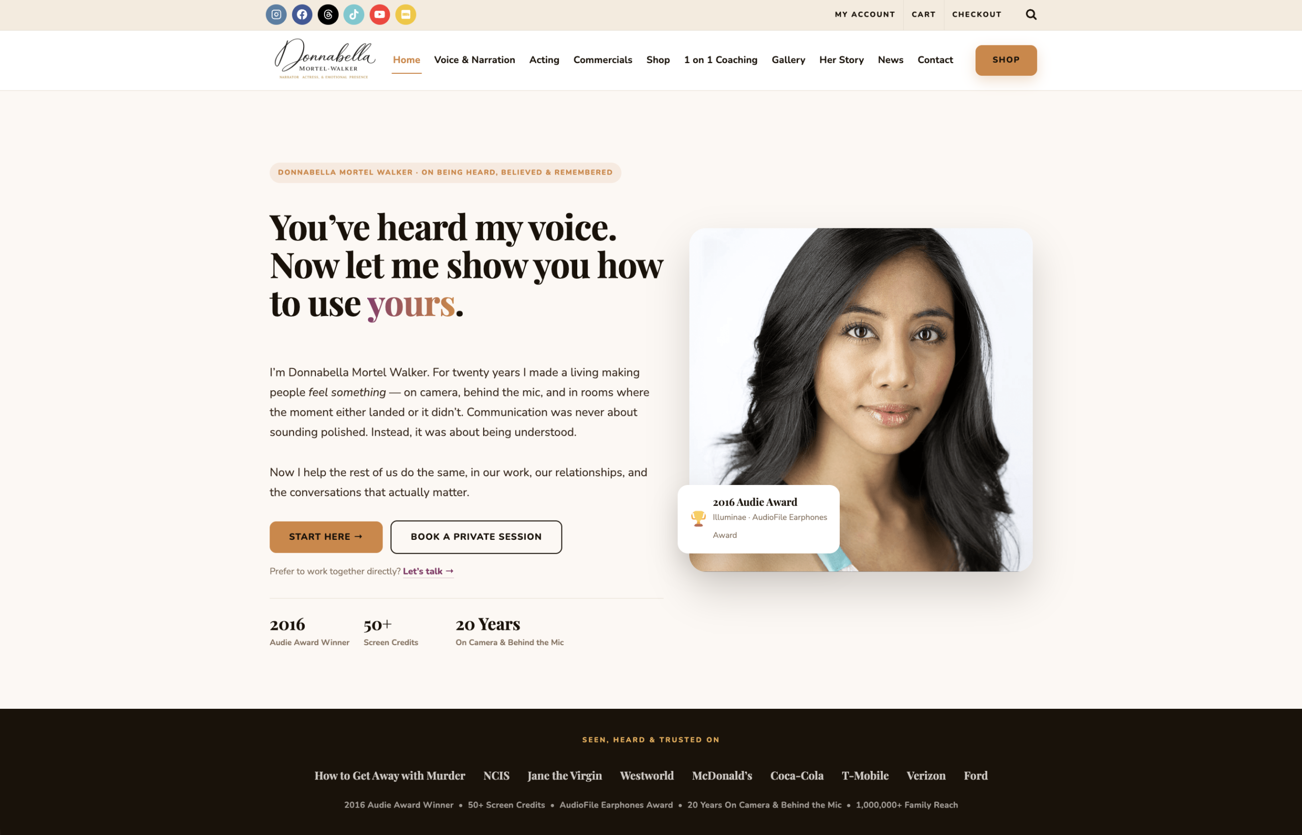 Web design Compton — Donnabella Mortel-Walker website by Plopjoy