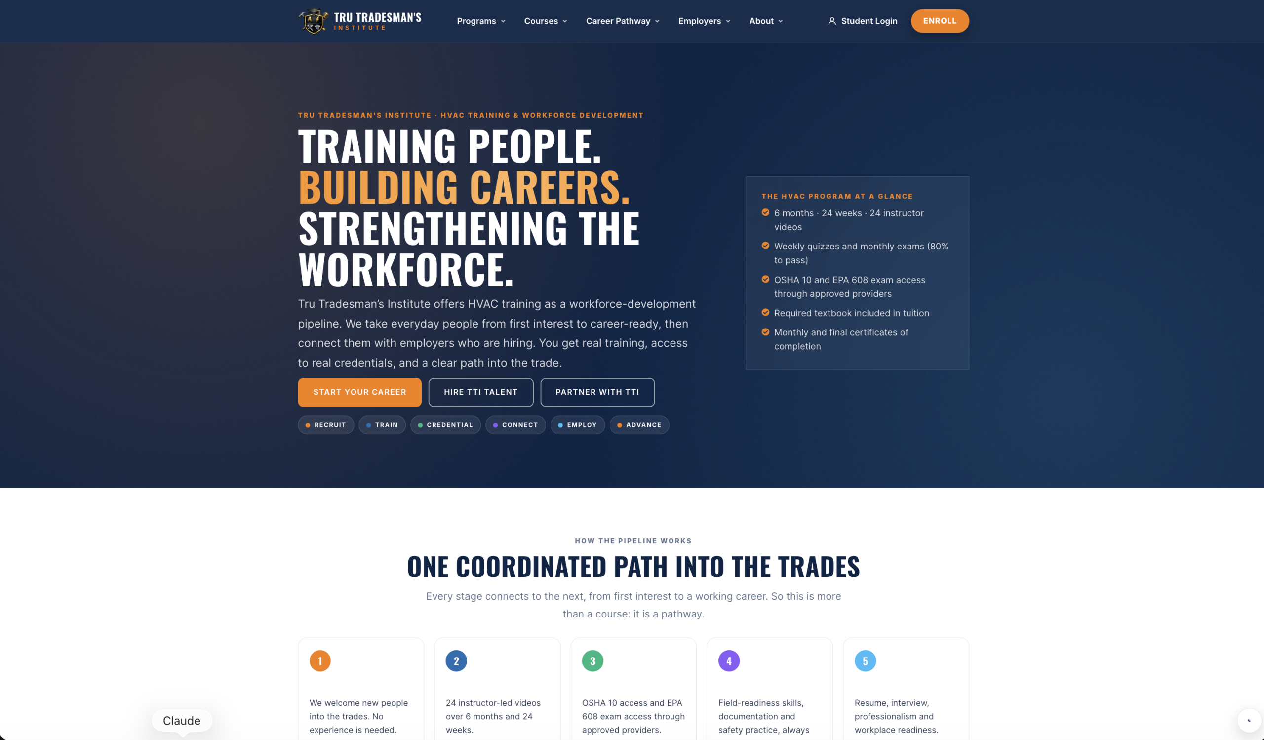 Learning platform development — Tru Tradesman's Institute LMS by Plopjoy